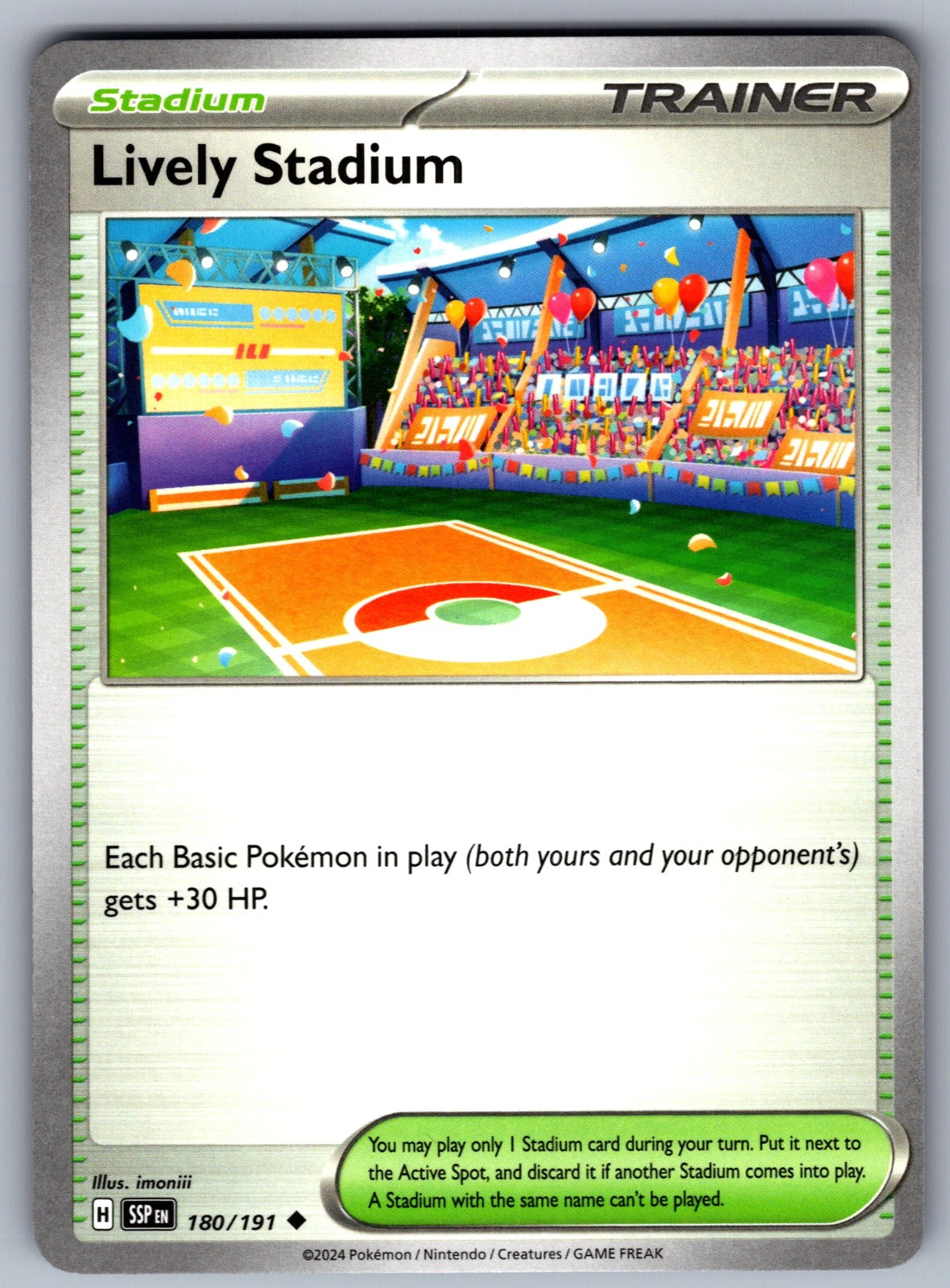 Lively Stadium Uncommon SV08: Surging Sparks 180/191 NM 2024
