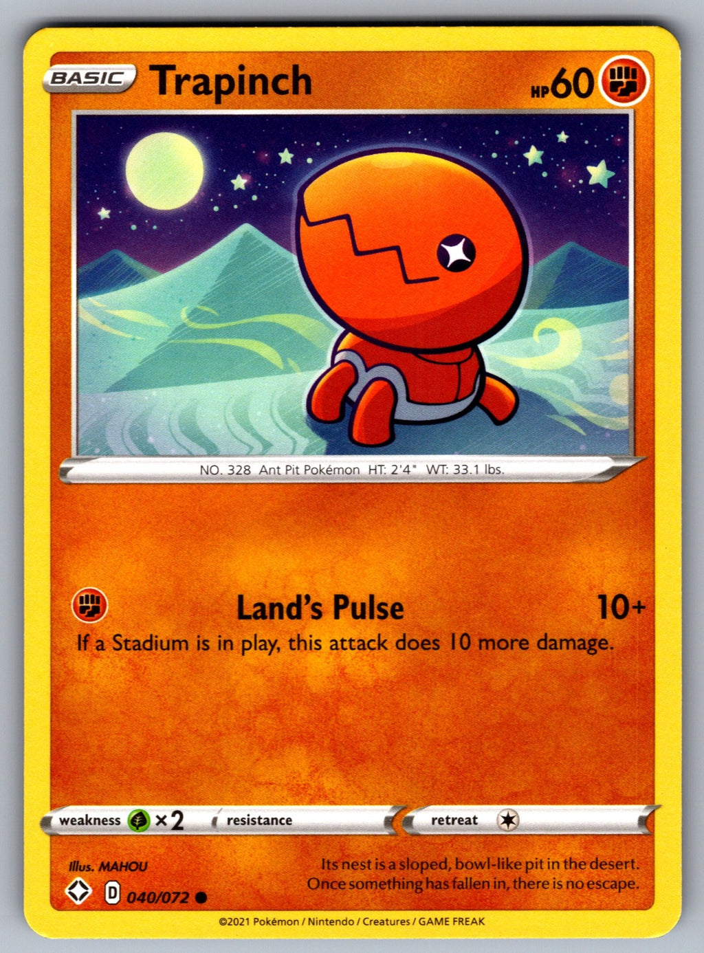 Trapinch Common Shining Fates 040/072 NM 2021