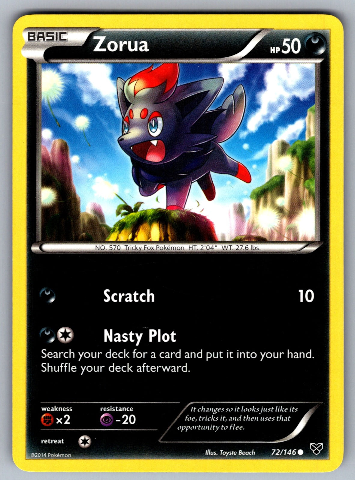 Zorua Common XY Base Set 72/146 LP 2014