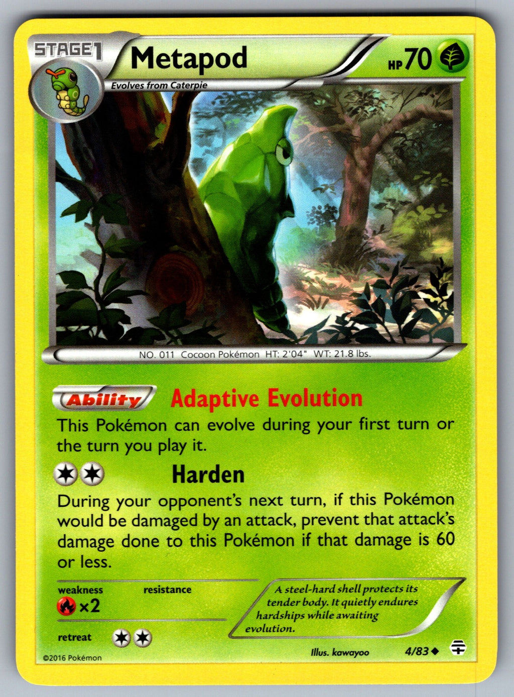 Metapod Uncommon XY - Flashfire 2/106 LP 2014