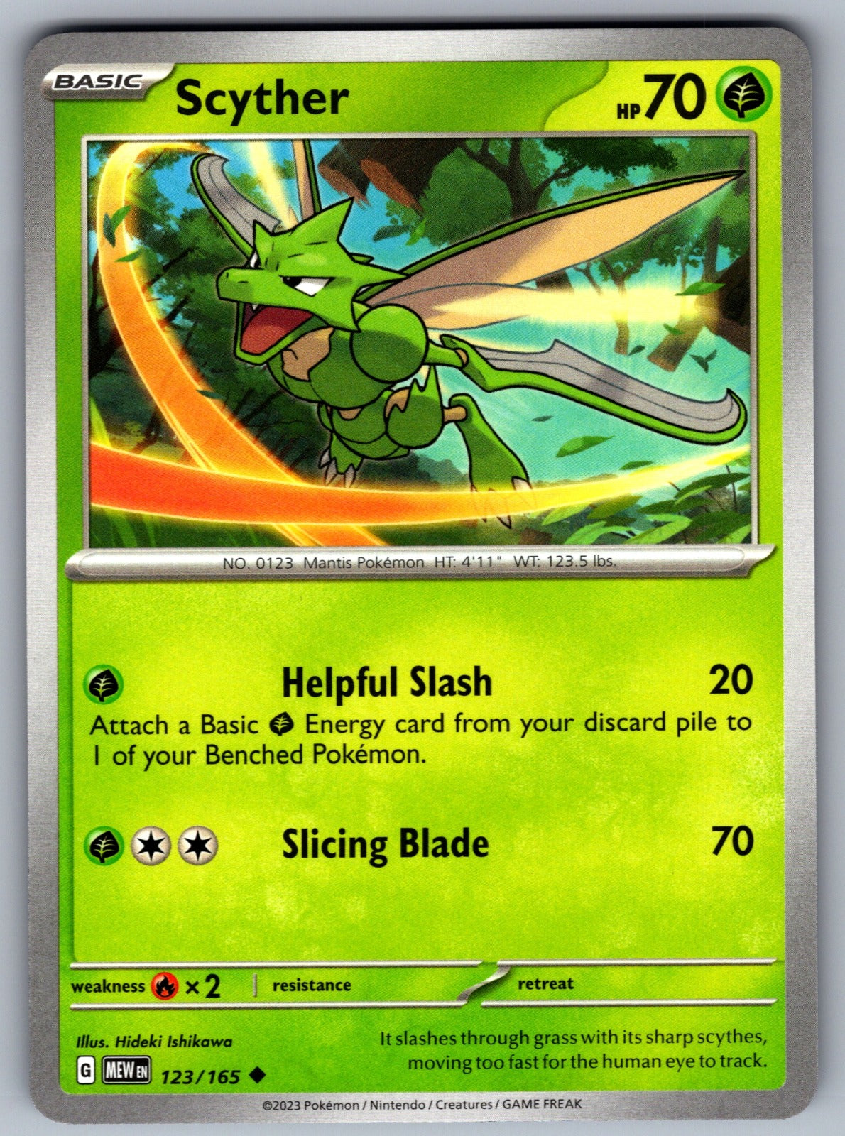Scyther Uncommon SV: Scarlet & Violet 151 123/165 NM 2023