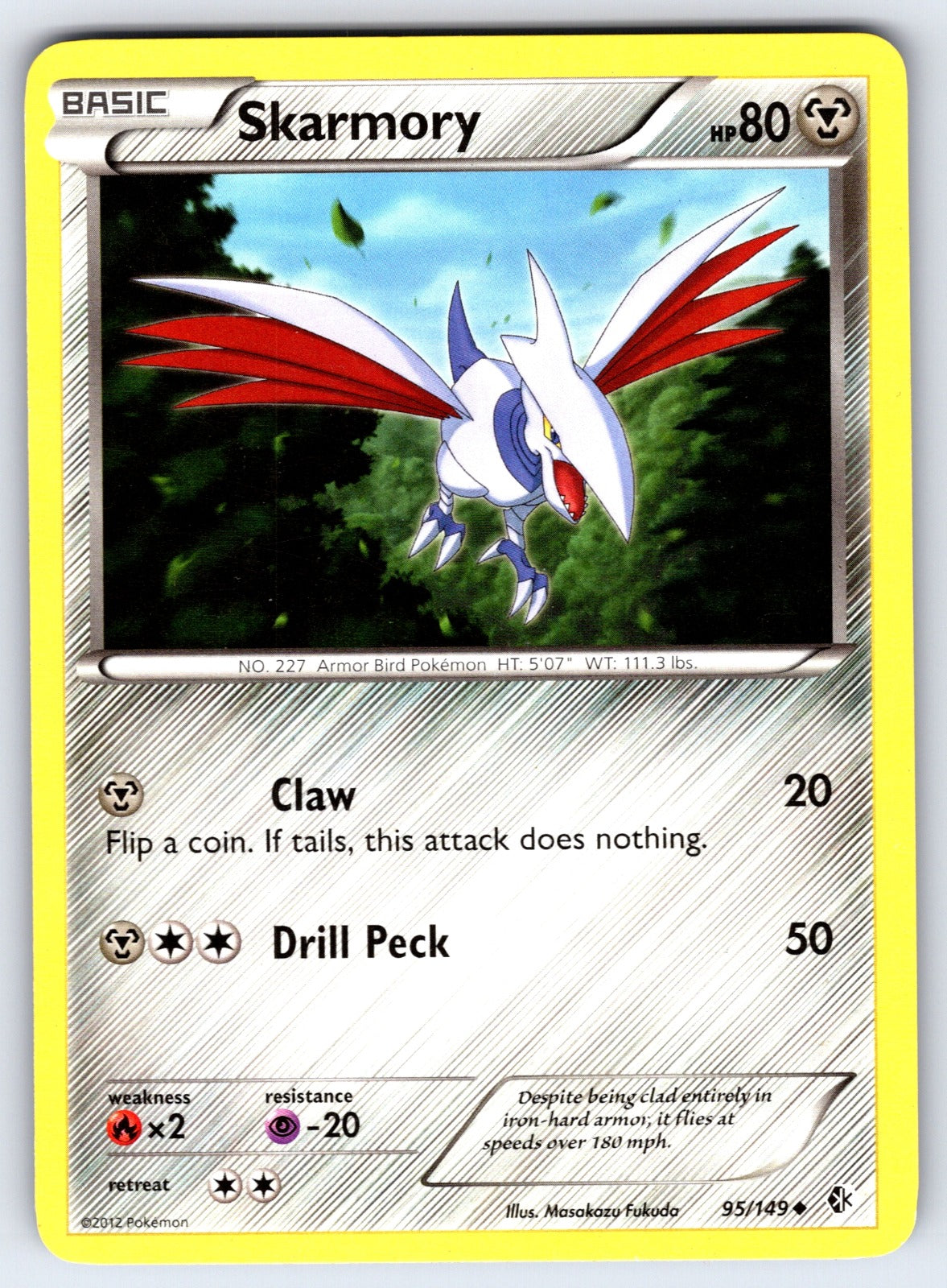 Skarmory (95) Uncommon Boundaries Crossed 95/149 LP 2012