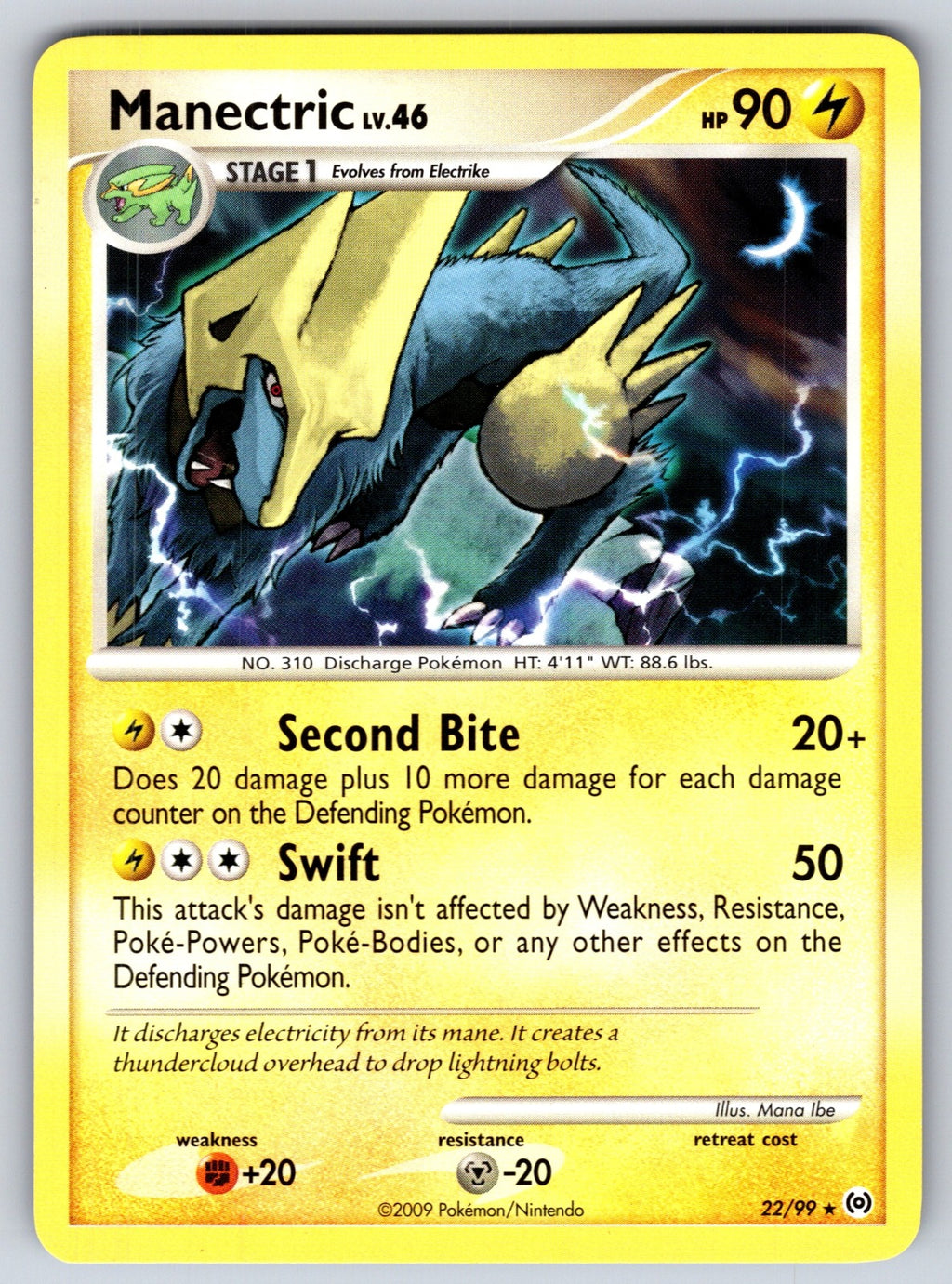 Manectric (22) Rare Arceus 22/99 LP 2009