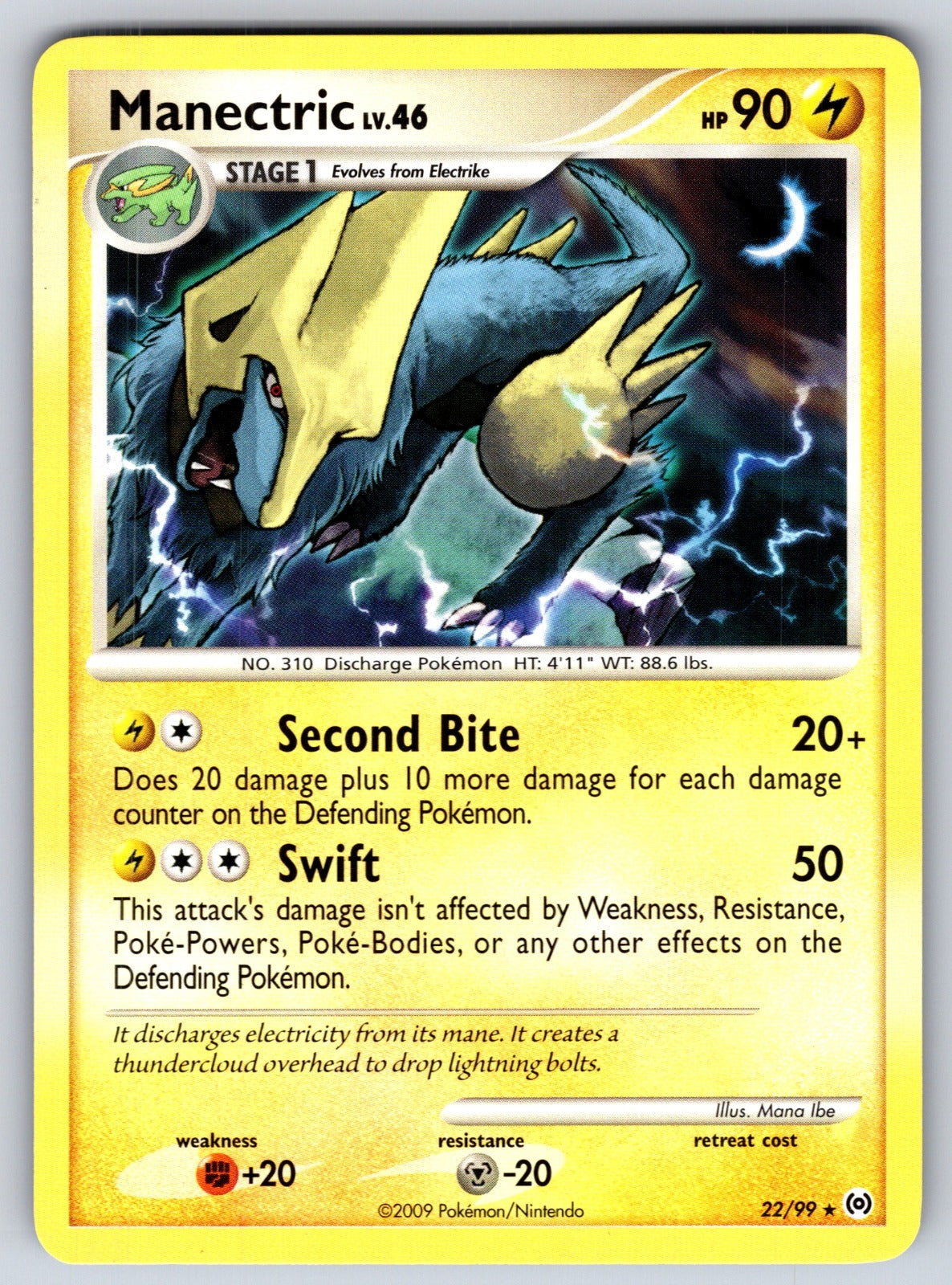 Manectric (22) Rare Arceus 22/99 LP 2009