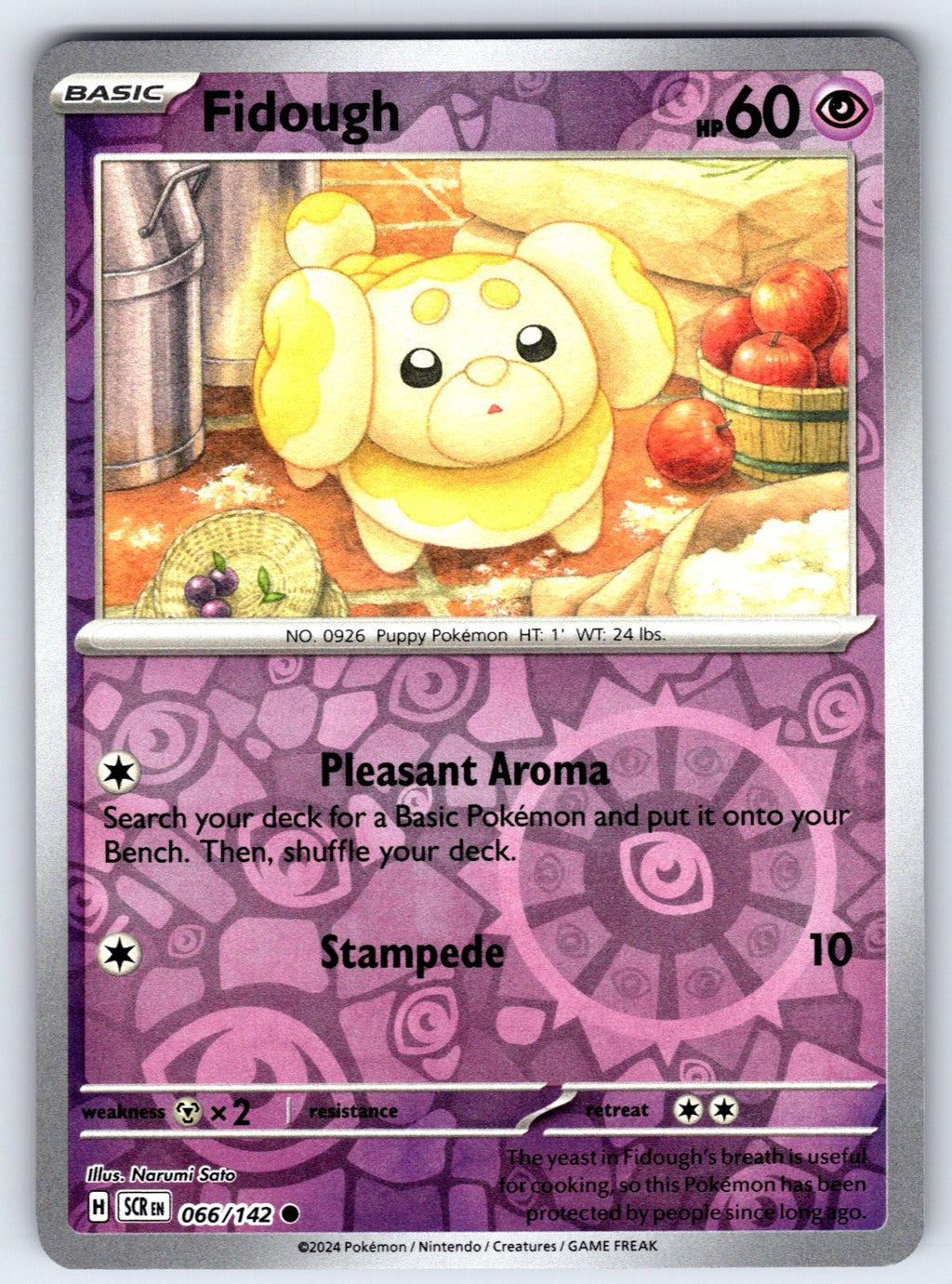 Fidough Reverse Holo Common SV07: Stellar Crown 066/142 NM 2024