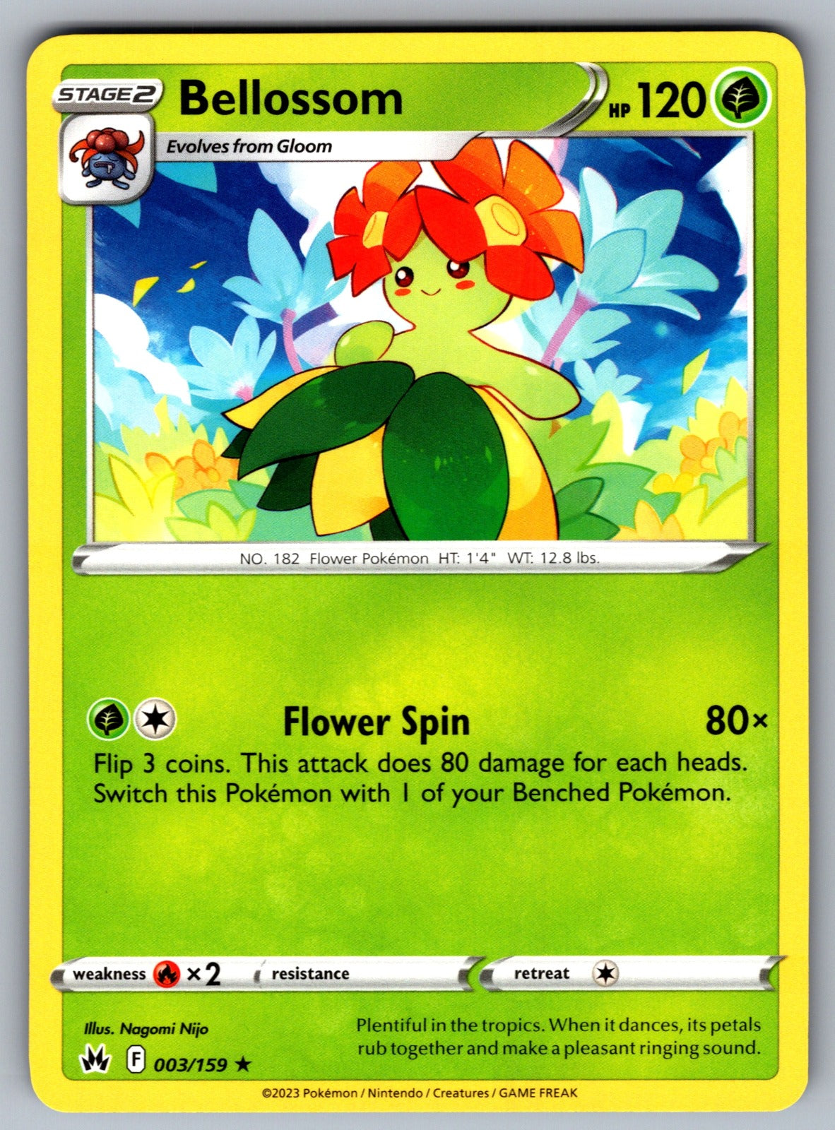 Bellossom Rare SWSH: Crown Zenith 003/159 NM 2023