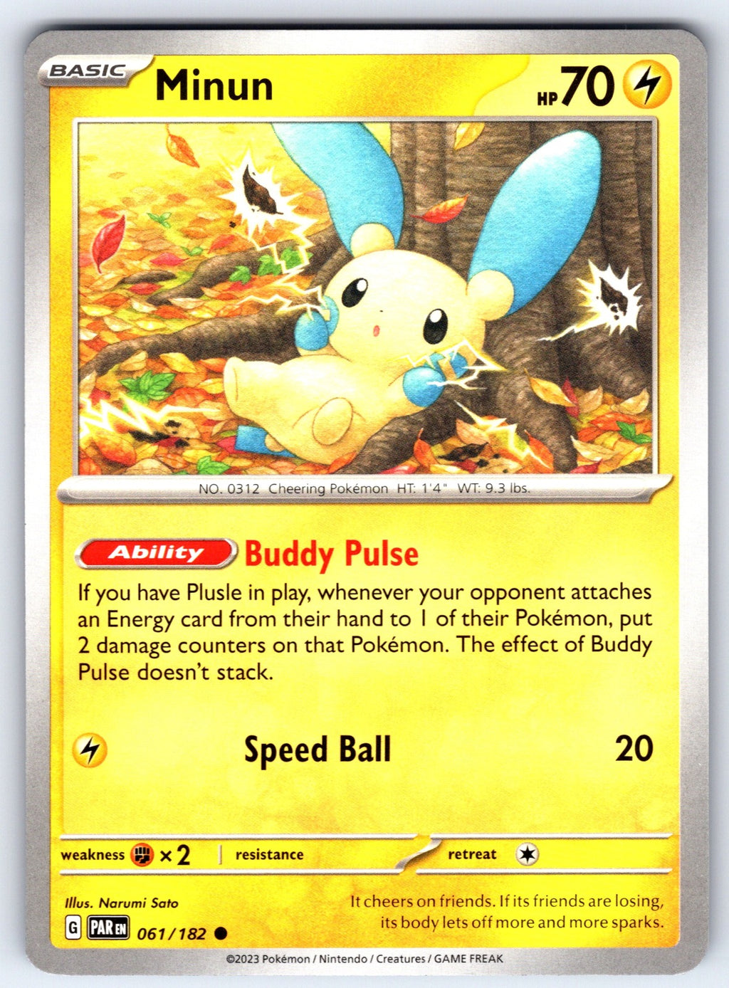 Minun Common SV04: Paradox Rift 061/182 NM 2023