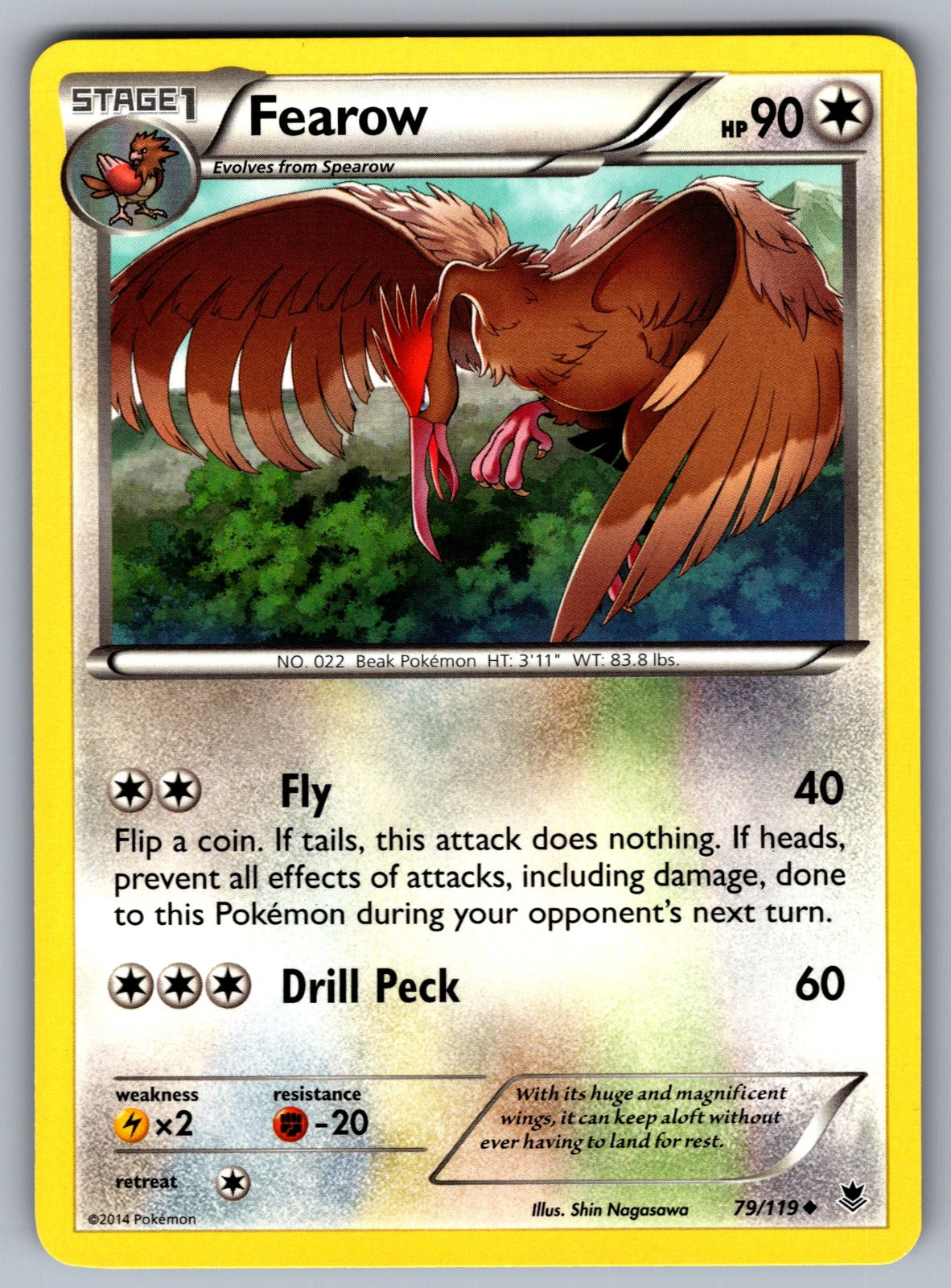 Fearow Uncommon XY - Phantom Forces 79/119 LP 2014