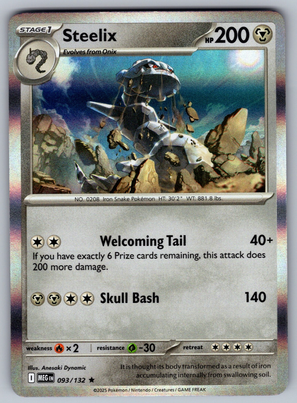 Steelix Holo Rare ME01: Mega Evolution 093/132 NM 2025