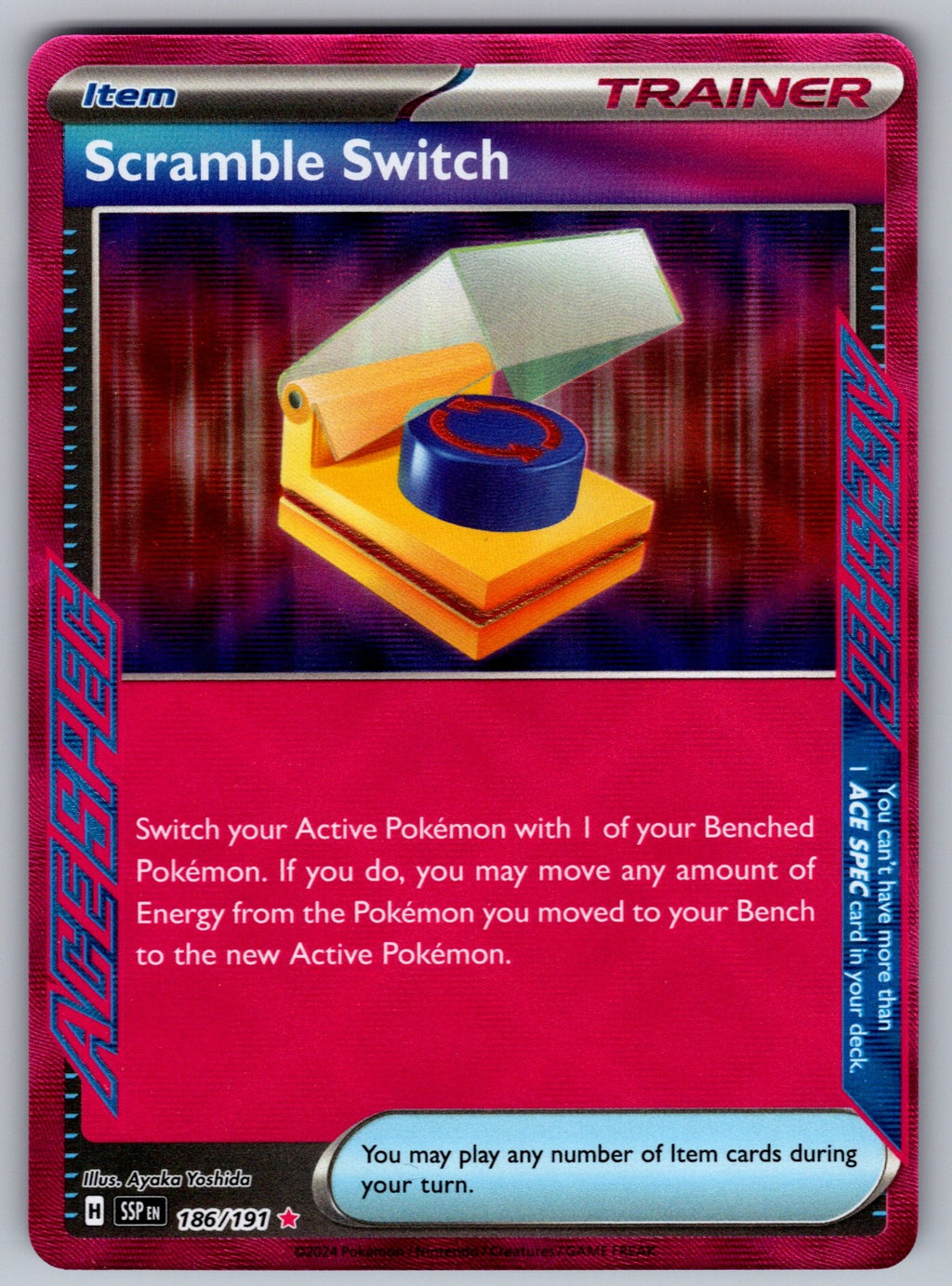 Scramble Switch Holo ACE SPEC Rare SV08: Surging Sparks 186/191 NM 2024