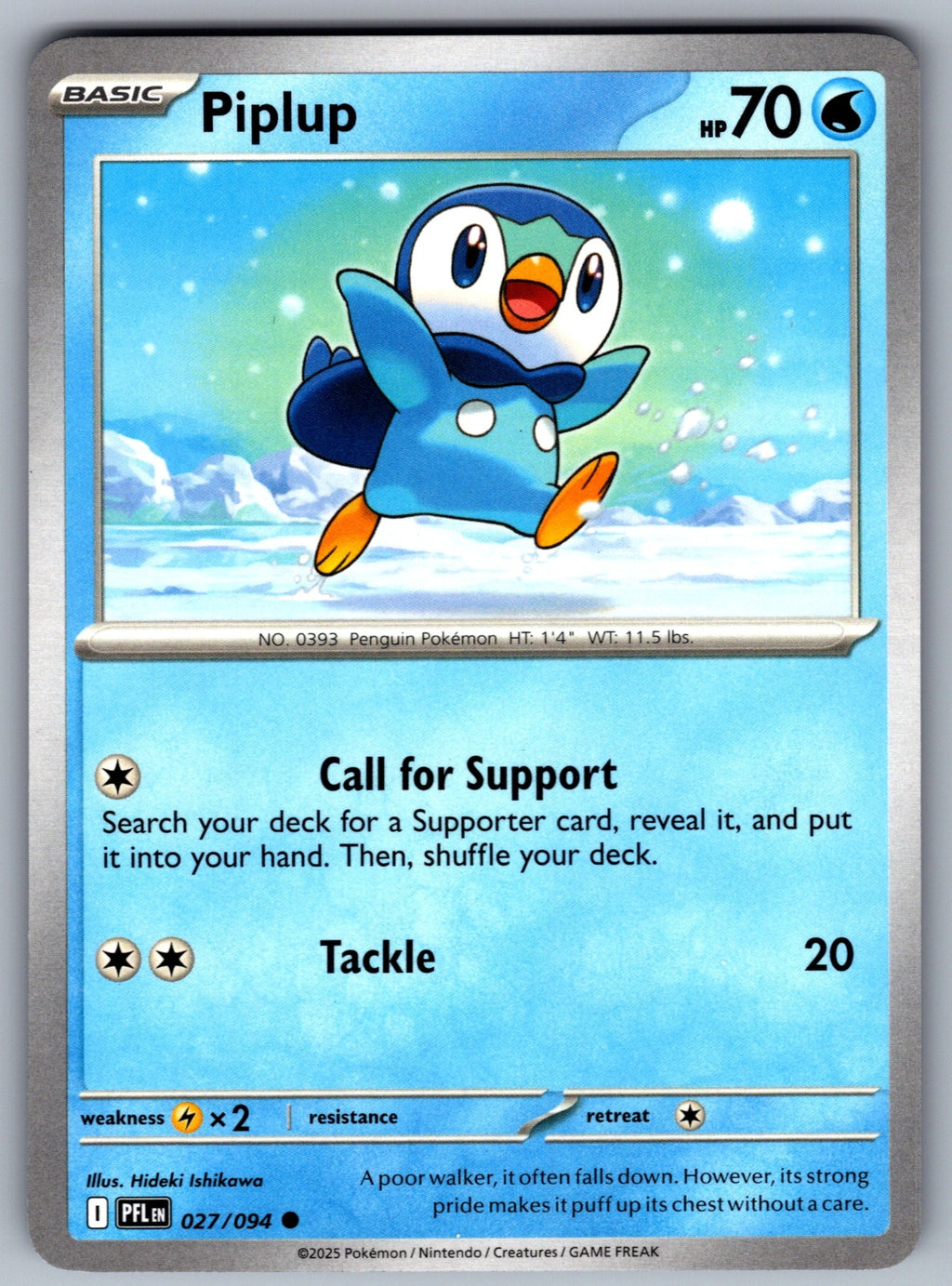 Piplup Common ME02: Phantasmal Flames 027/094 NM 2025