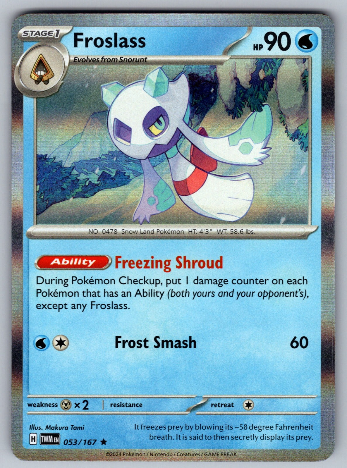 Froslass - Holo Rare SV06: Twilight Masquerade 053/167 NM 2024