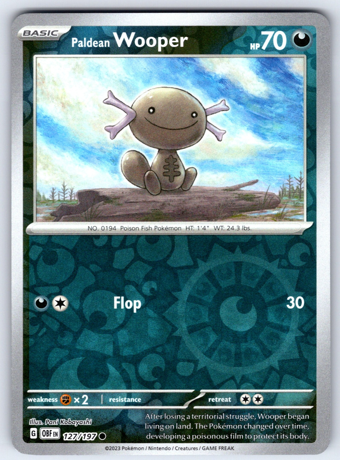 Paldean Wooper Reverse Holo Common SV03: Obsidian Flames 127/197 NM 2023