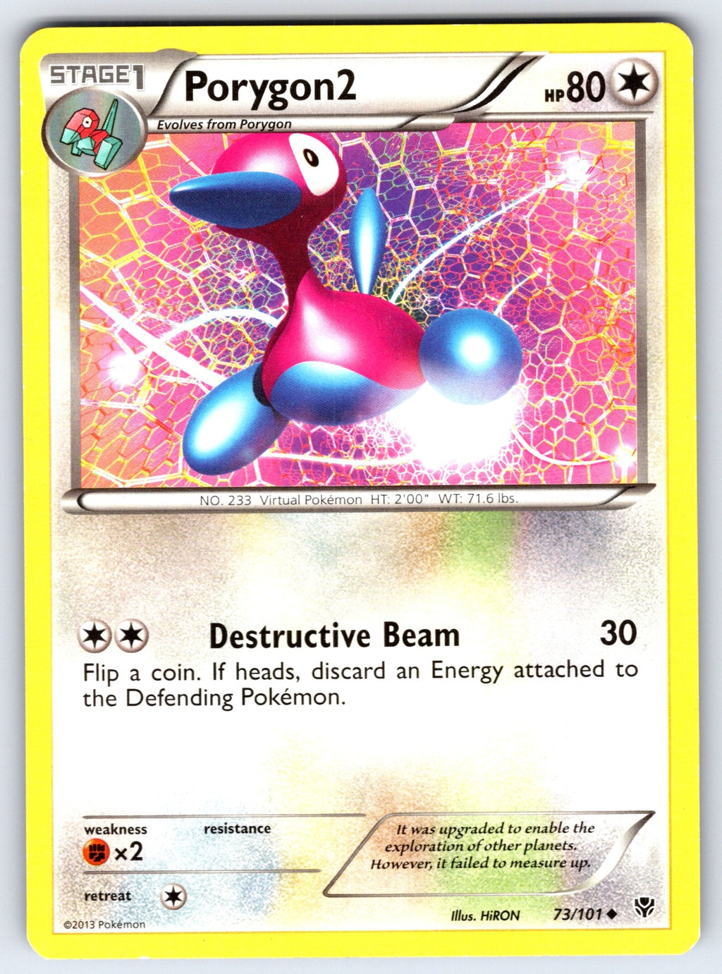 Porygon2 Uncommon Plasma Blast 73/101 LP 2013