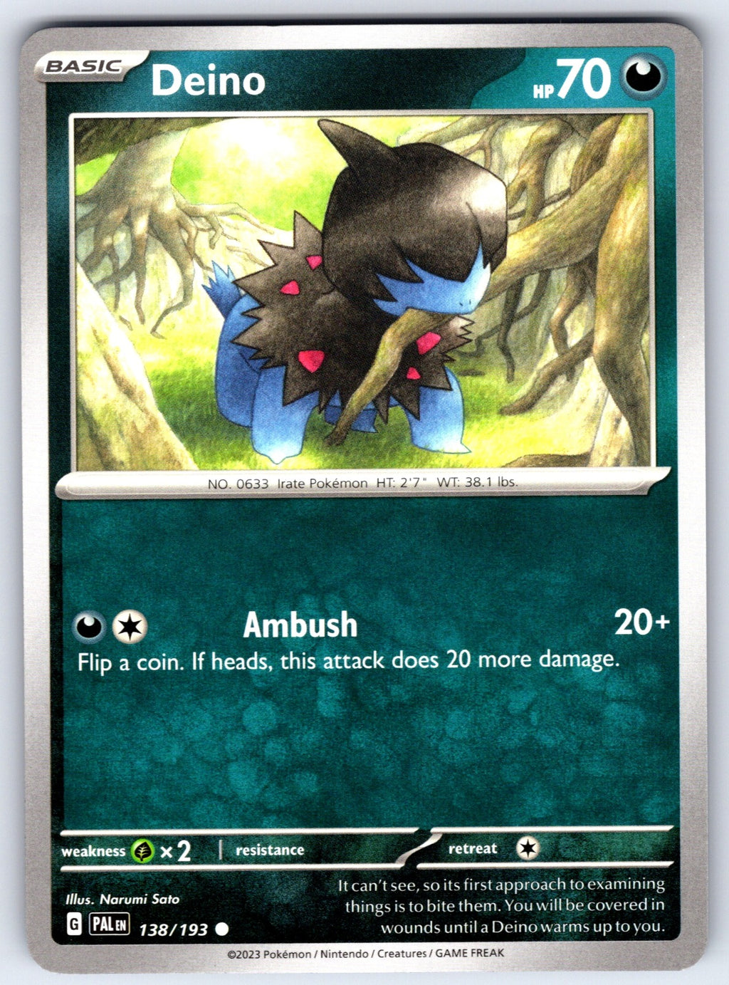 Deino Common SV02: Paldea Evolved 138/193 NM 2023