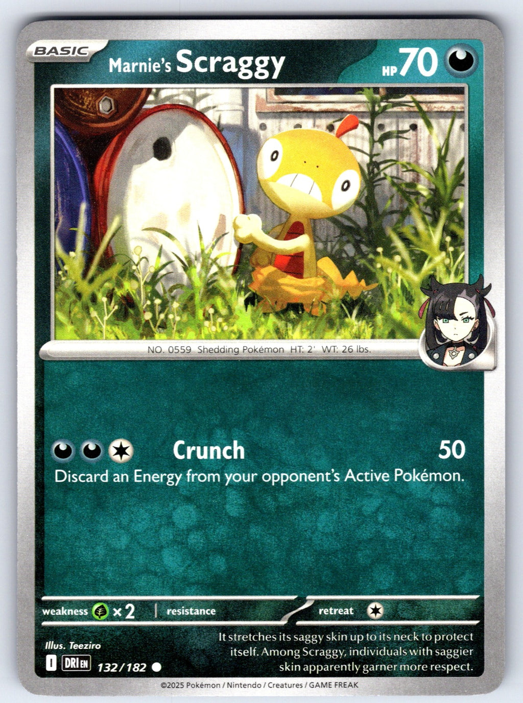 Marnie's Scraggy Common SV10: Destined Rivals 132/182 NM 2025