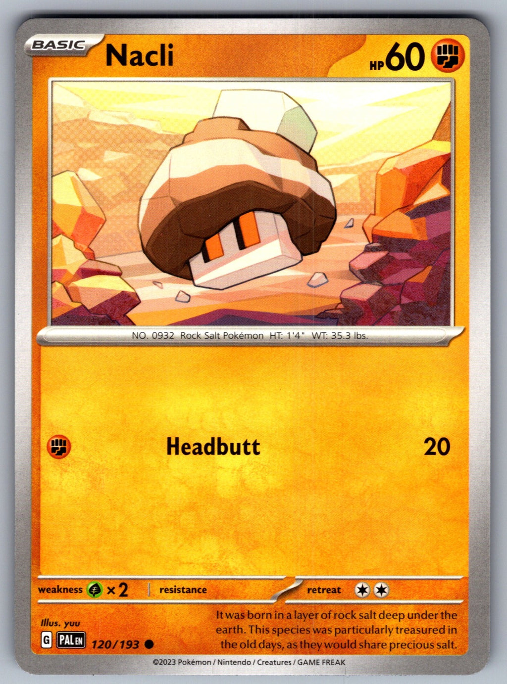 Nacli Common SV02: Paldea Evolved 120/193 NM 2023