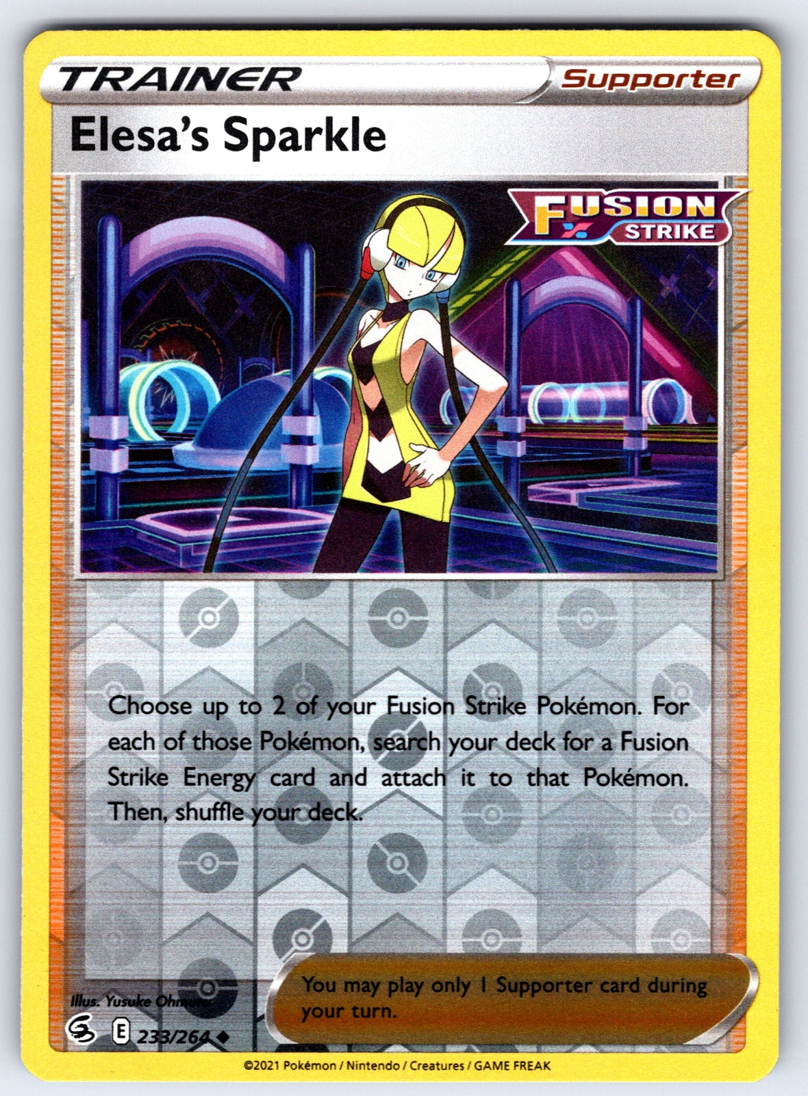 Elesa's Sparkle Reverse Holo Uncommon SWSH08: Fusion Strike 233/264 NM 2021