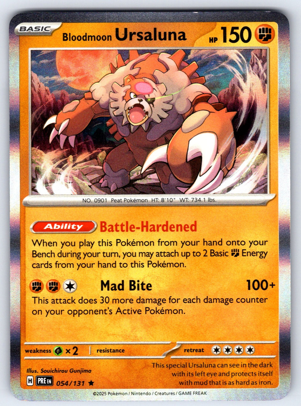 Bloodmoon Ursaluna Holo Rare SV: Prismatic Evolutions 054/131 NM 2025