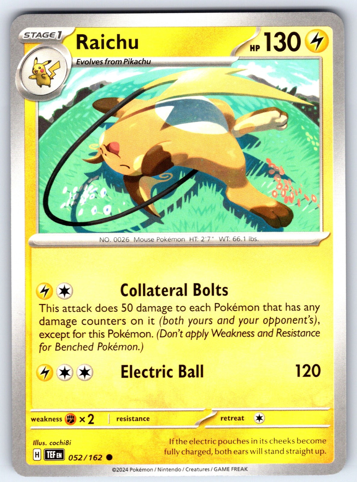 Raichu Common SV05: Temporal Forces 052/162 NM 2024