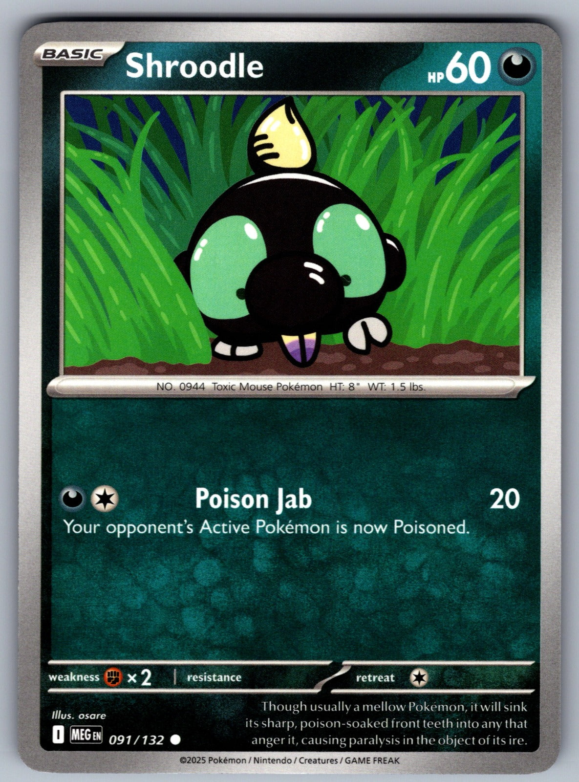 Shroodle Common ME01: Mega Evolution 091/132 NM 2025