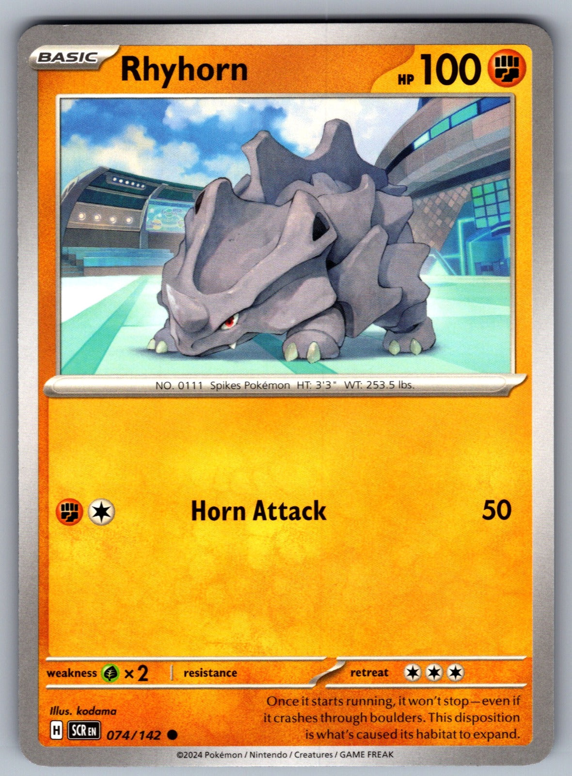 Rhyhorn Common SV07: Stellar Crown 074/142 NM 2024