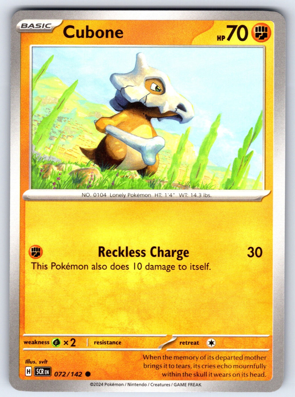 Cubone Common SV07: Stellar Crown 072/142 LP 2024