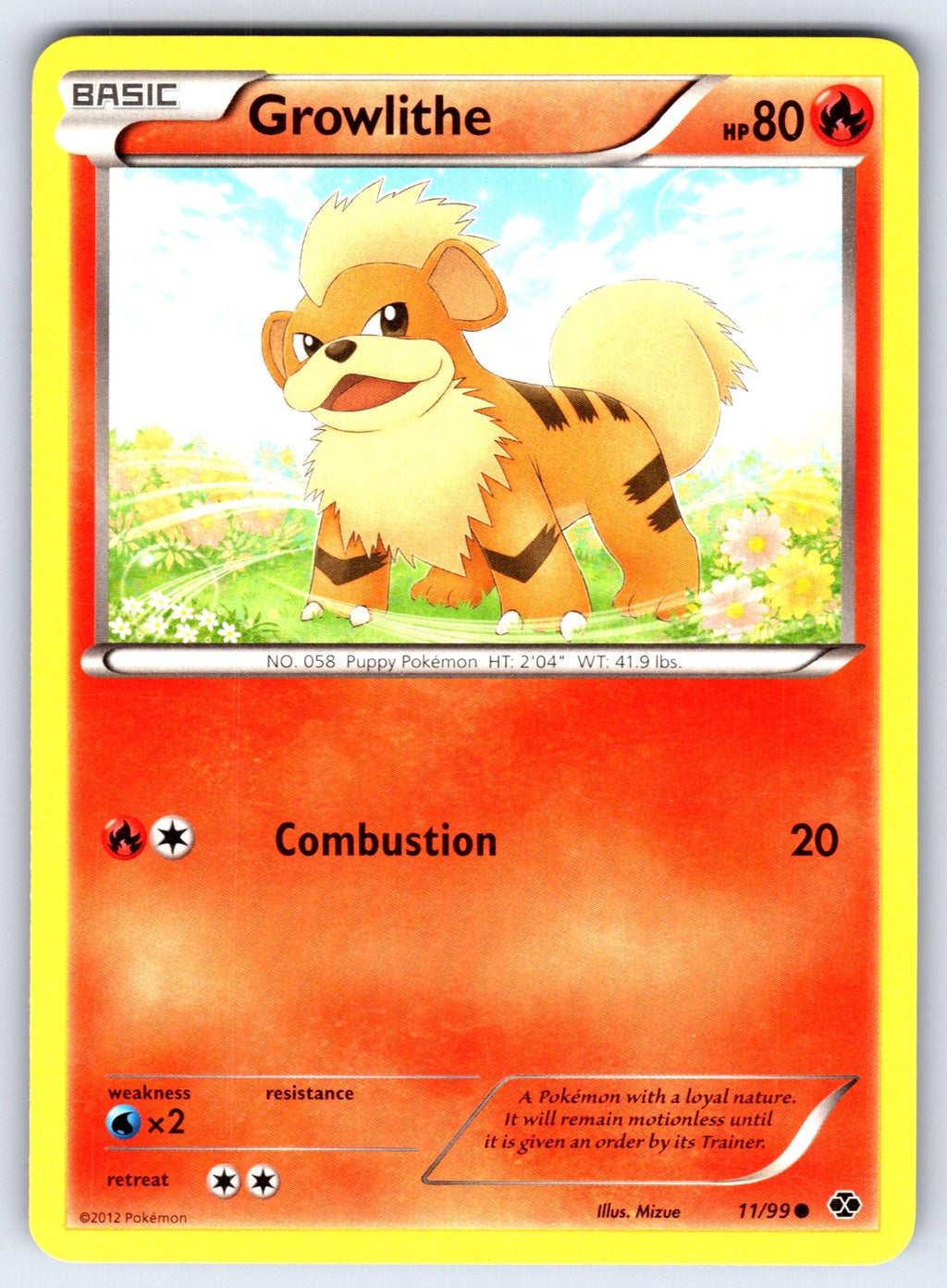 Growlithe (11) Common Next Destinies 11/99 LP 2012