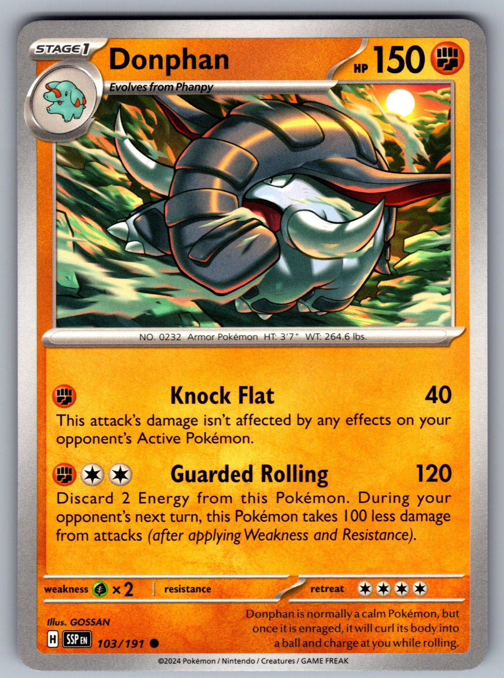 Donphan Common SV08: Surging Sparks 103/191 NM 2024