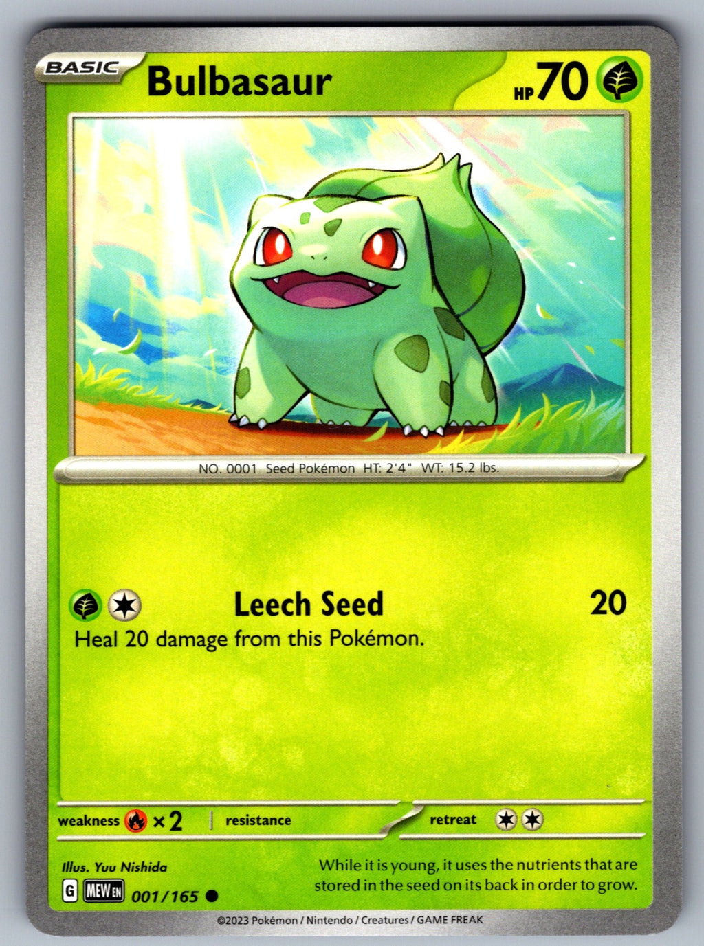 Bulbasaur Common SV: Scarlet & Violet 151 001/165 NM 2023