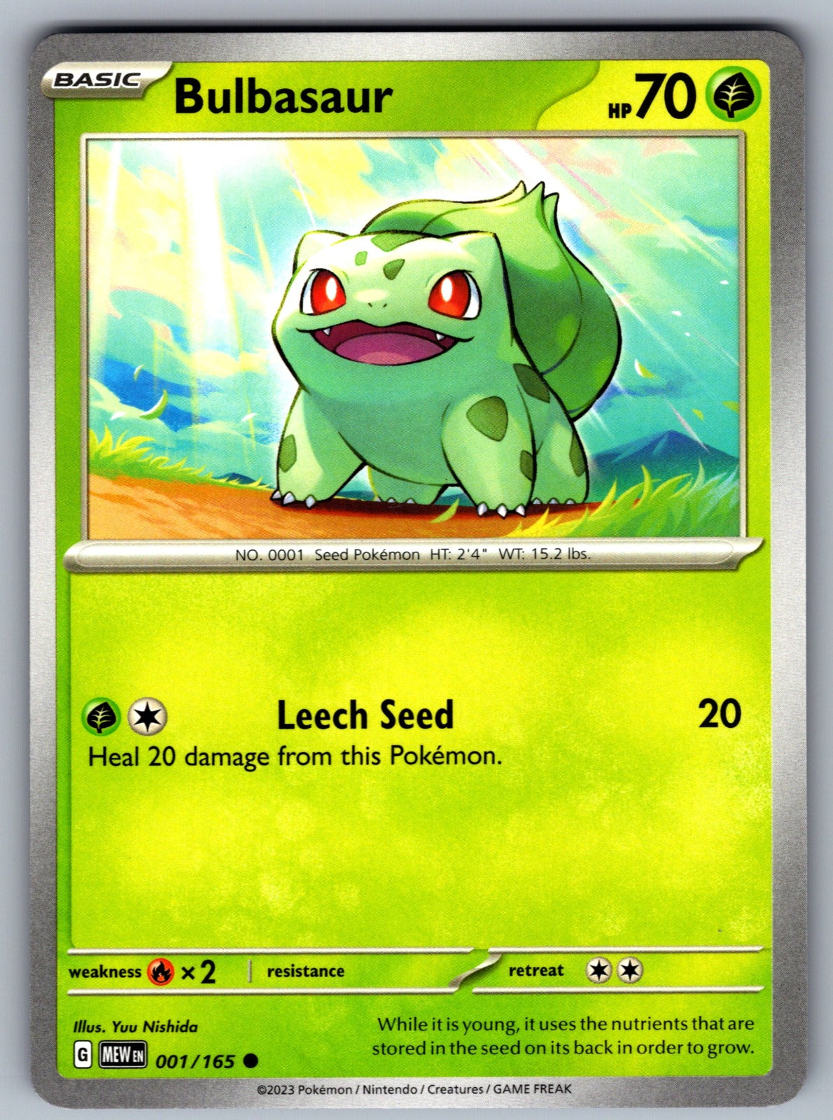 Bulbasaur Common SV: Scarlet & Violet 151 001/165 NM 2023