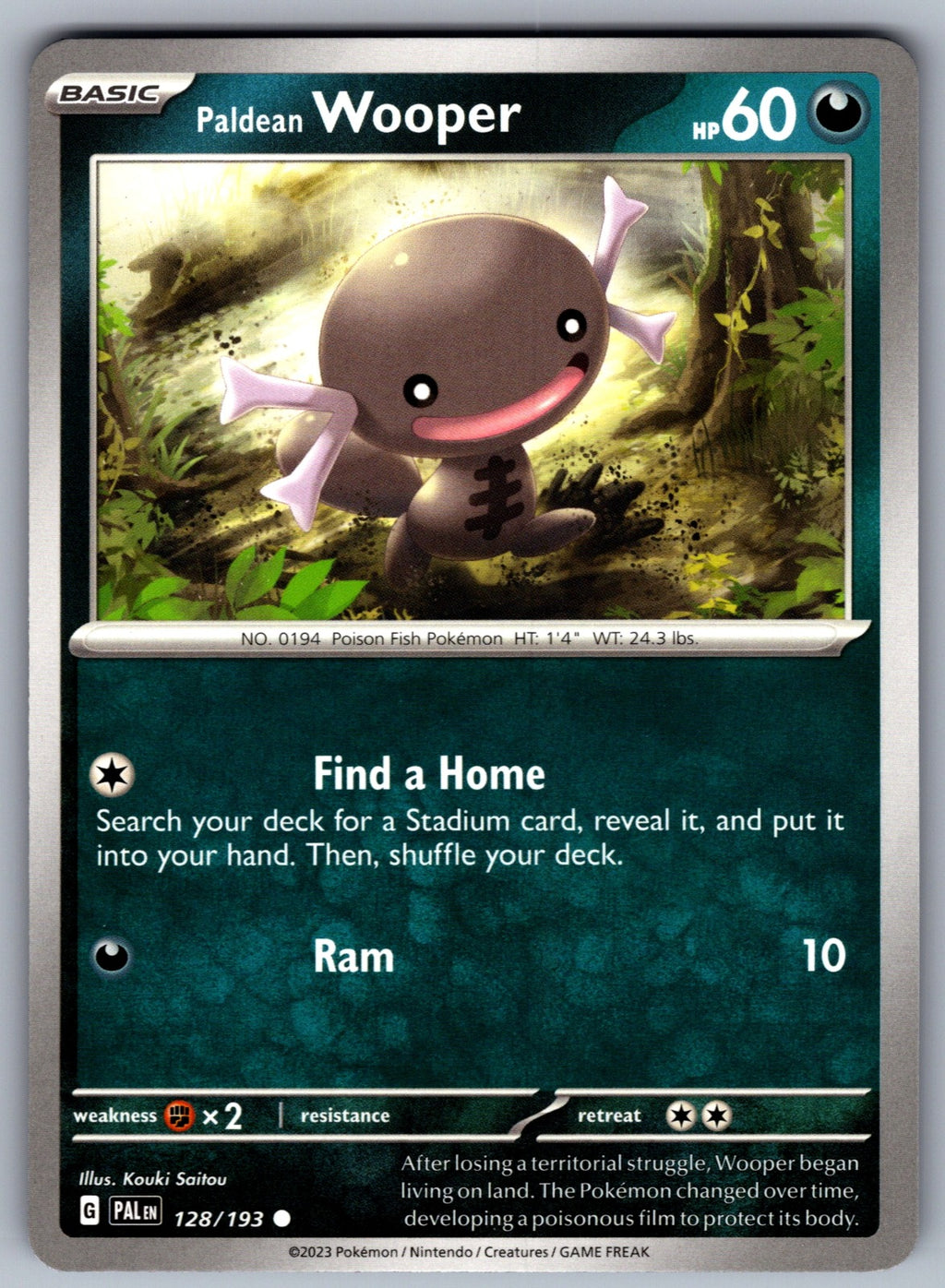 Paldean Wooper Common SV02: Paldea Evolved 128/193 NM 2023