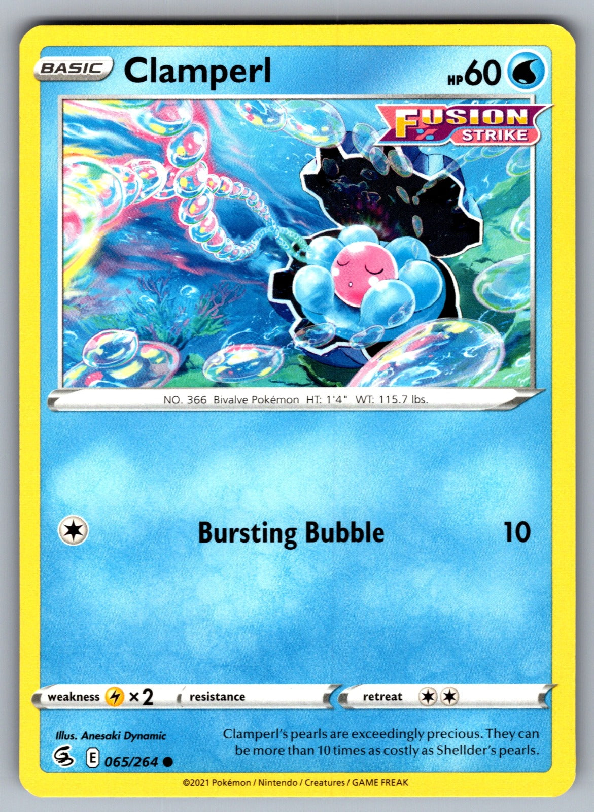 Clamperl Common SWSH08: Fusion Strike 065/264 NM 2021