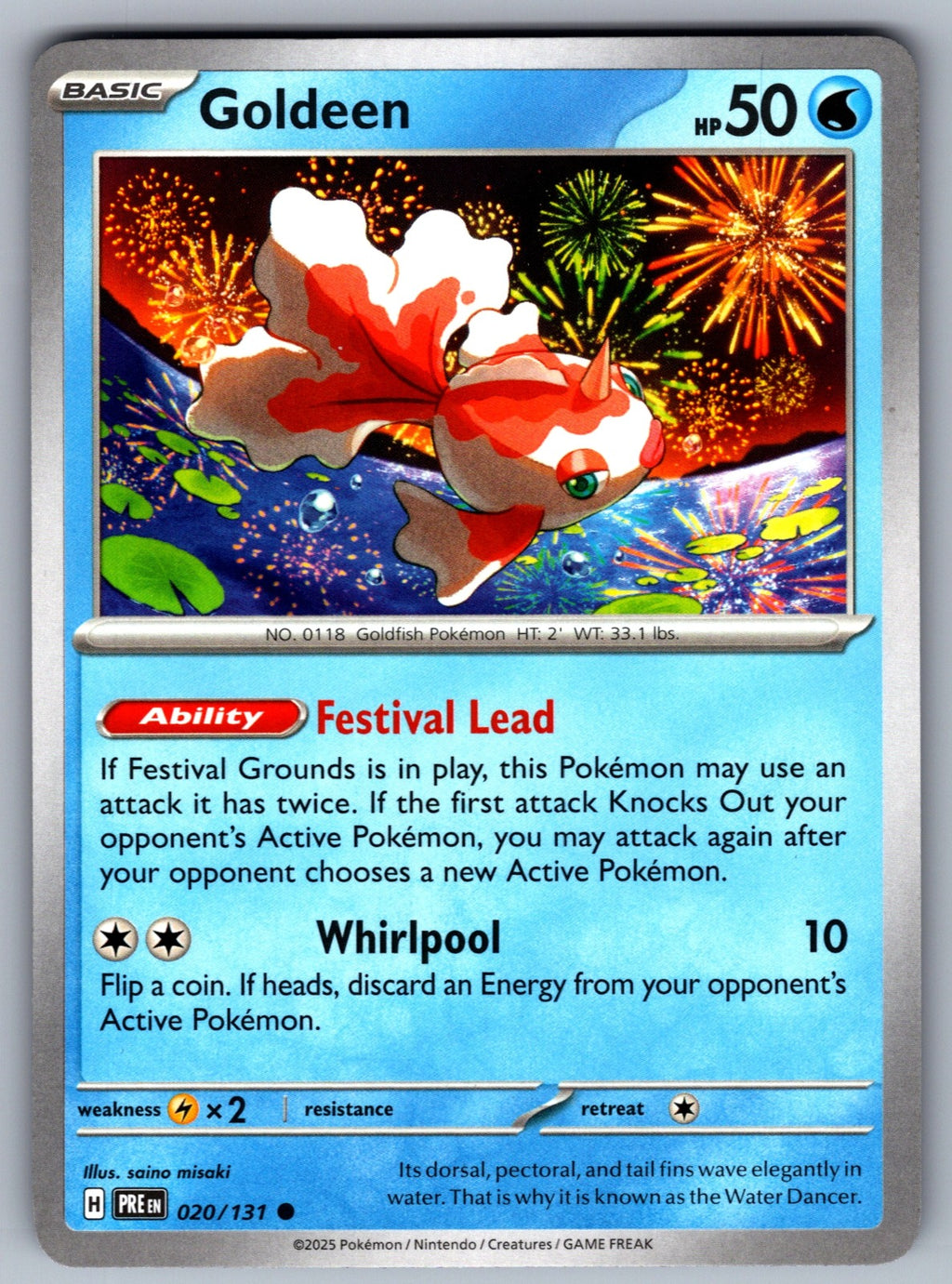 Goldeen Common SV: Prismatic Evolutions 020/131 NM 2025