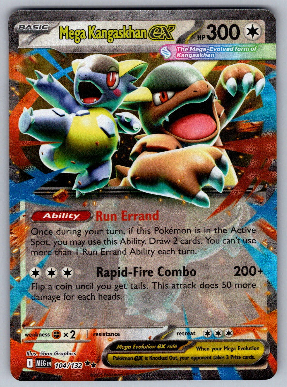 Mega Kangaskhan ex - Holo Double Rare ME01: Mega Evolution 104/132 NM 2025