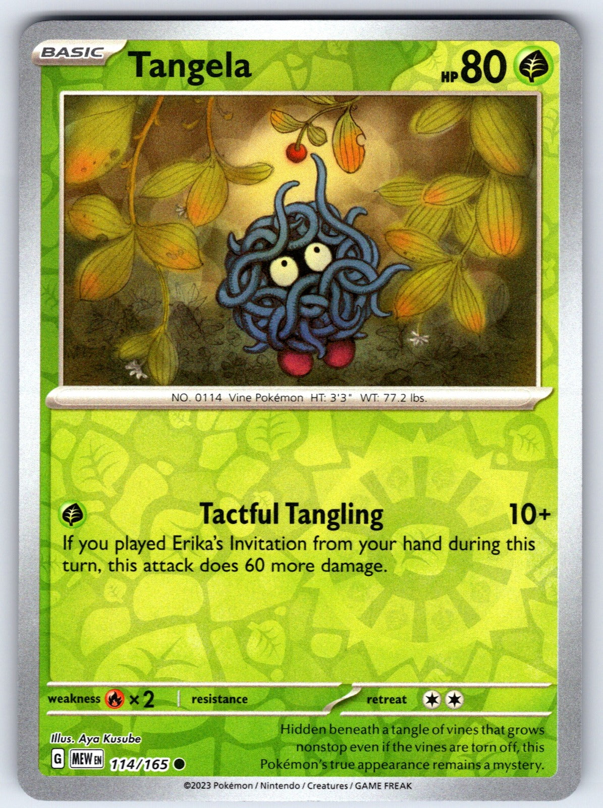 Tangela Reverse Holo Common SV: Scarlet & Violet 151 114/165 NM 2023