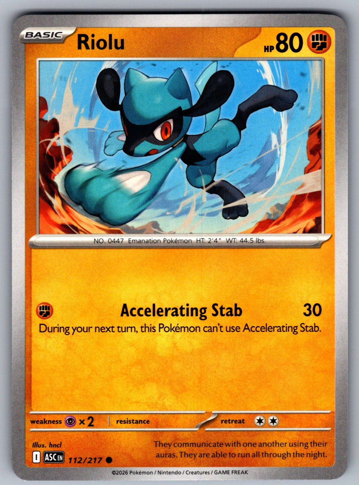 Riolu Common ME: Ascended Heroes 112/217 NM 2026