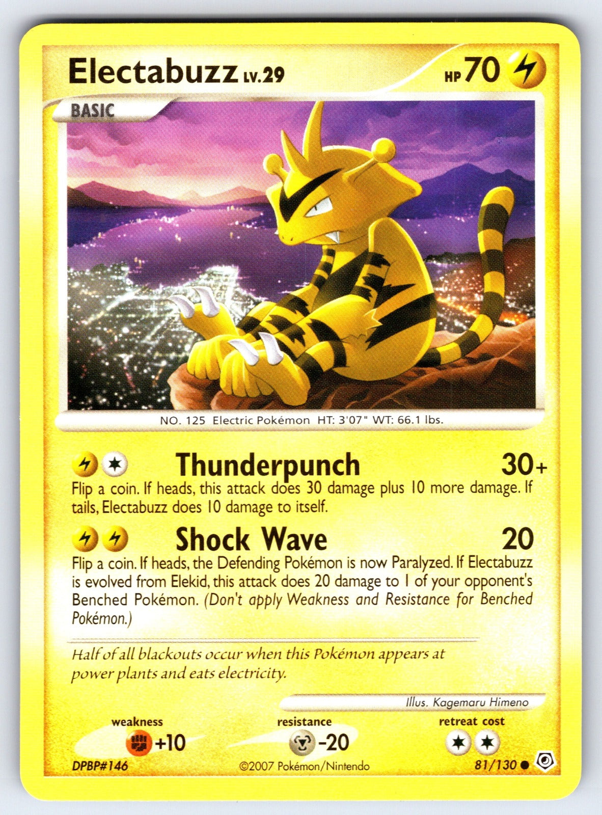 Electabuzz Common Diamond and Pearl 81/130 LP 2007