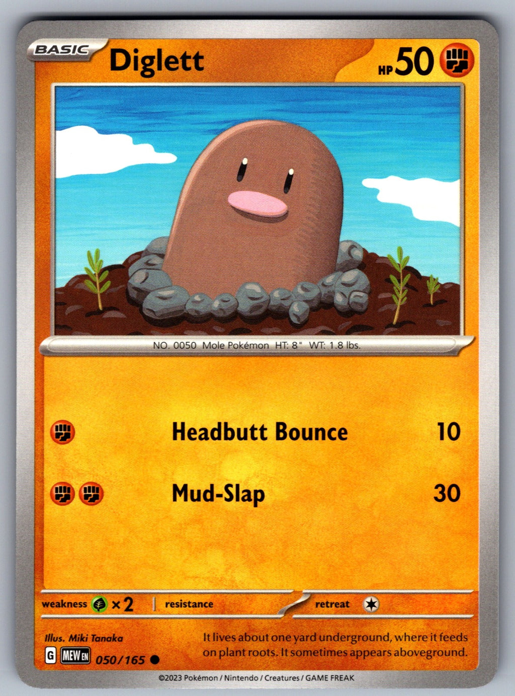 Diglett Common SV: Scarlet & Violet 151 050/165 NM 2023