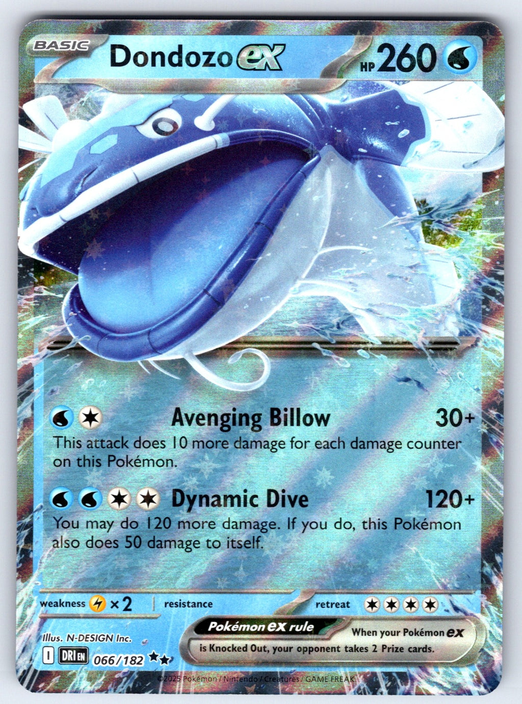 Dondozo ex Holo Double Rare SV10: Destined Rivals 066/182 NM 2025