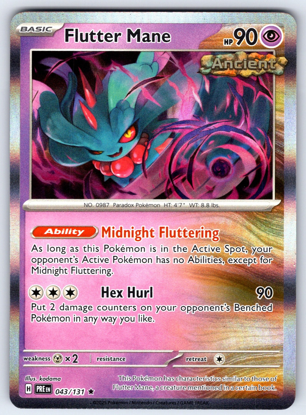 Flutter Mane (Poke Ball Pattern) Holo Rare SV: Prismatic Evolutions 043/131 NM 2