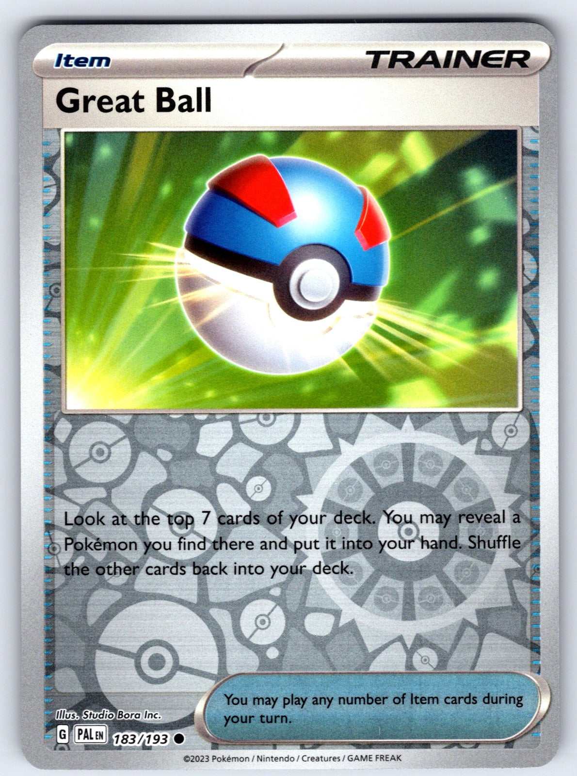 Great Ball Reverse Holo Common SV02: Paldea Evolved 183/193 NM 2023