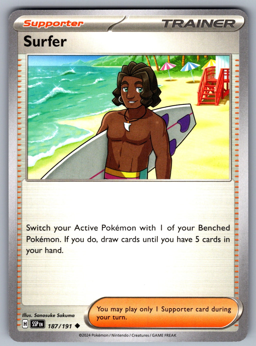 Surfer Uncommon SV08: Surging Sparks 187/191 NM 2024
