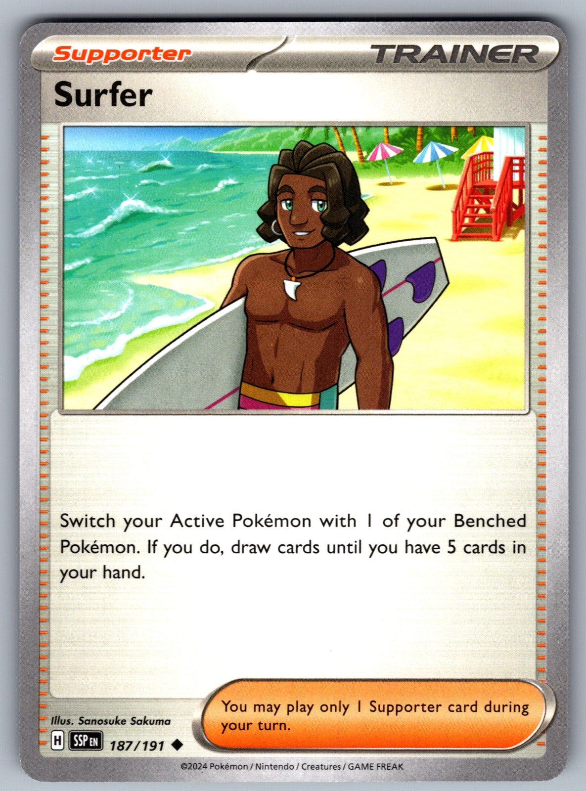 Surfer Uncommon SV08: Surging Sparks 187/191 NM 2024