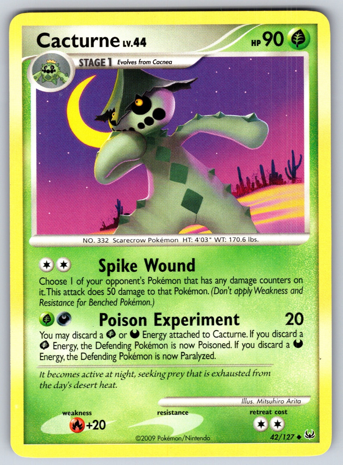 Cacturne Uncommon Platinum 42/127 LP 2009
