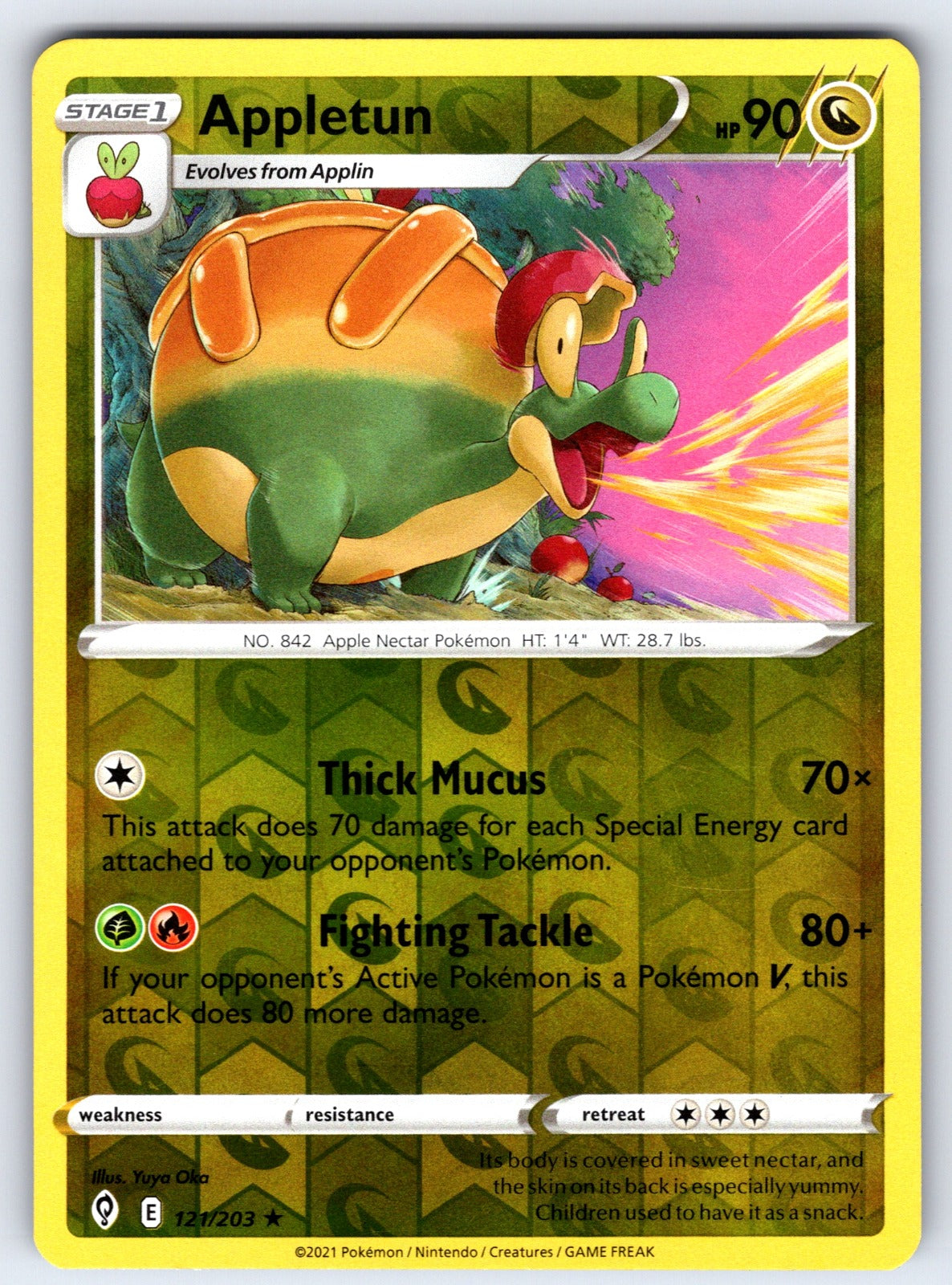 Appletun Reverse Holo Rare SWSH07: Evolving Skies 121/203 NM 2021