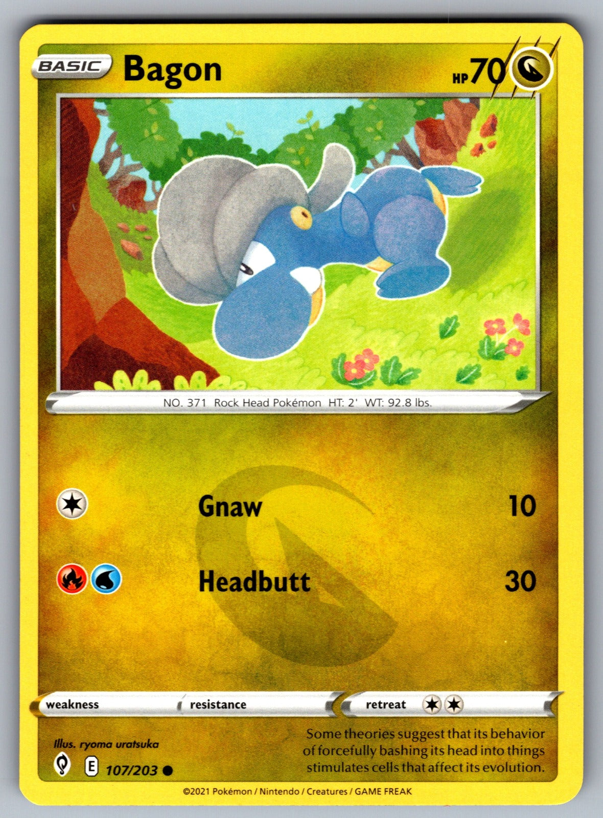 Bagon Common SWSH07: Evolving Skies 107/203 NM 2021