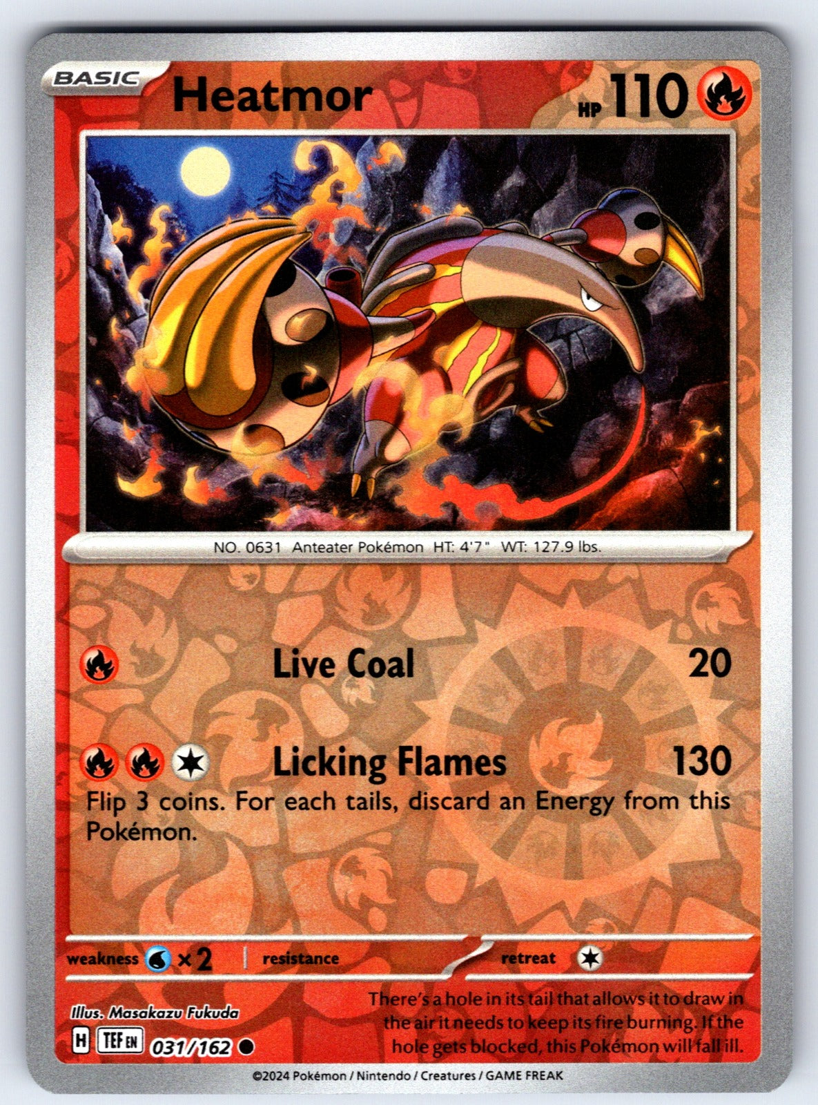 Heatmor Reverse Holo Common SV05: Temporal Forces 031/162 NM 2024