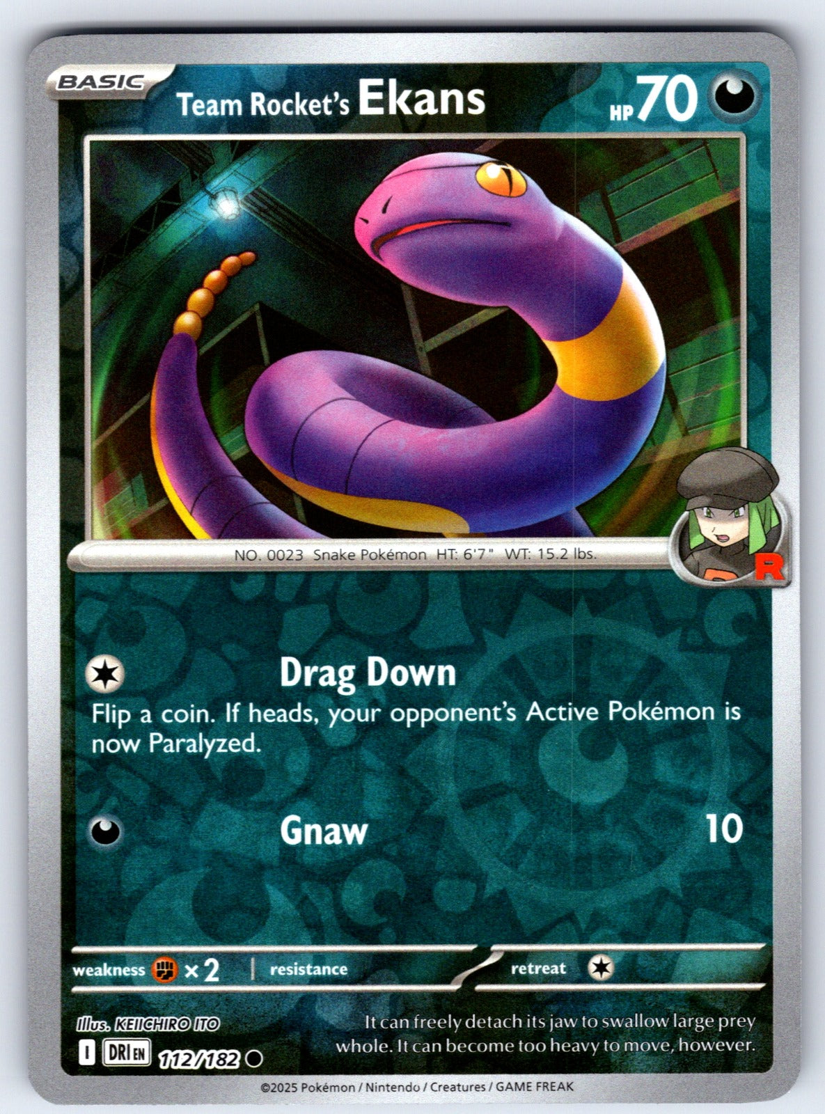 Team Rocket's Ekans Common SV10: Destined Rivals 112/182 NM 2025