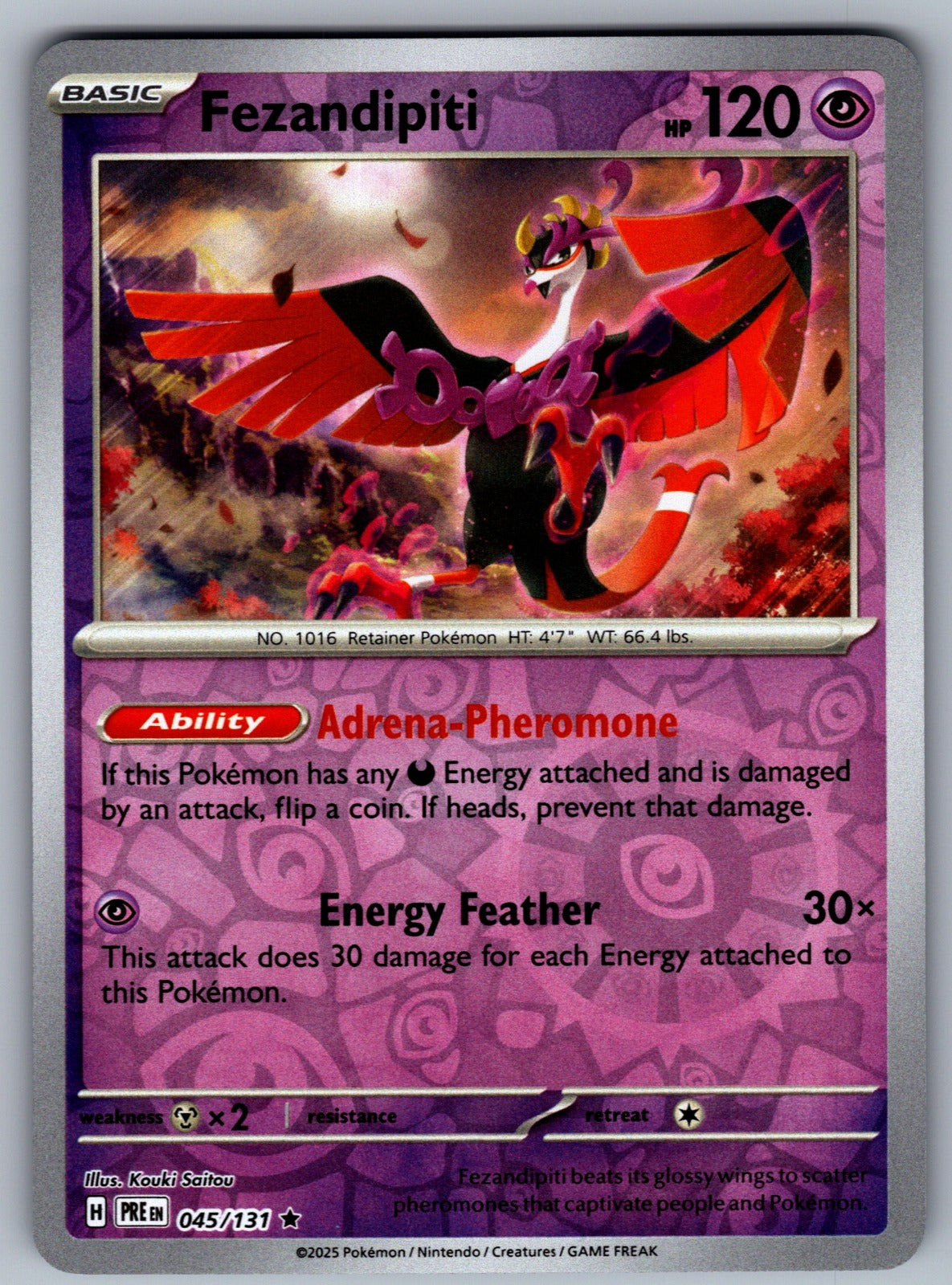 Fezandipiti Reverse Holo Rare SV: Prismatic Evolutions 045/131 NM 2025